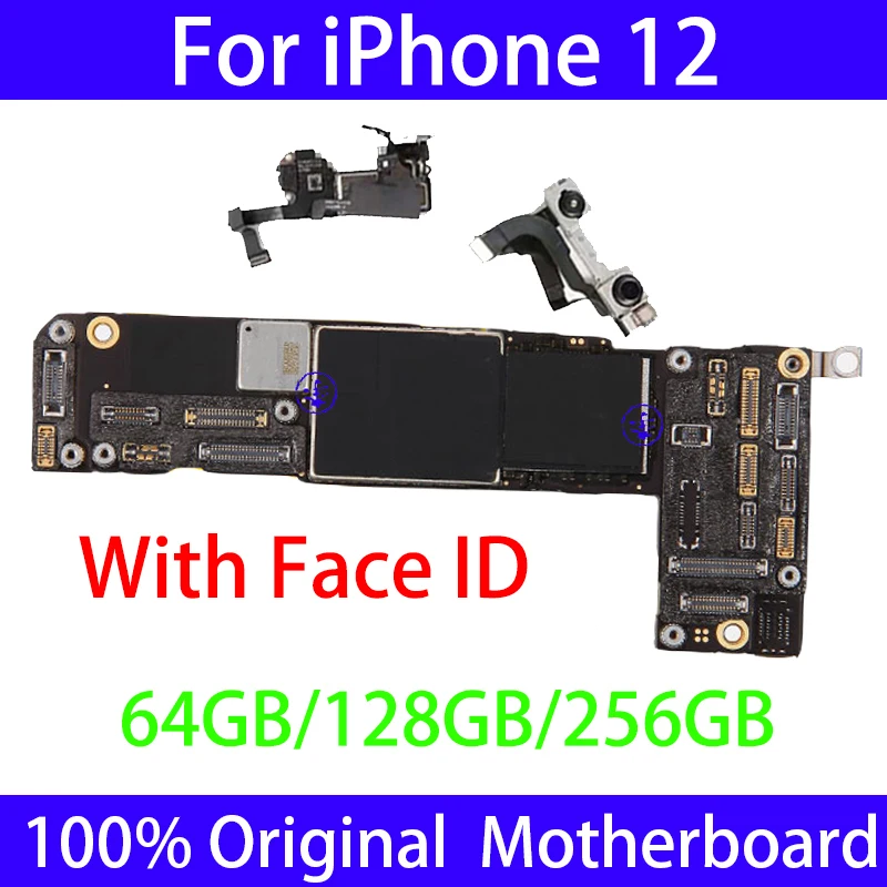 

Original Unlocked Placa For Motherboard iPhone 12 Logic Main Board With Face ID Full Chips Clean iCloud For iphone12 motherboard