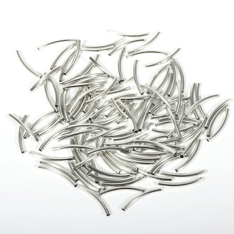 Изогнутые медные бусины длиной 30 мм коннекторы золотого и серебряного цвета