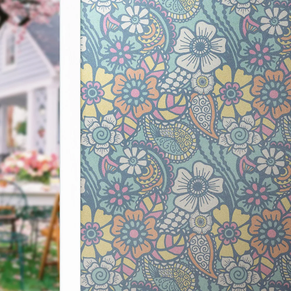 Декоративная Виниловая антиуф-пленка с цветочным орнаментом | Дом и сад