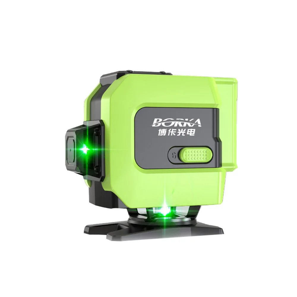 

BORKA 12 Lines Level Gauge USB Recharge Adjustable Brightness Slash Automatic 360 Rotation Leveling Vertical Cross Level