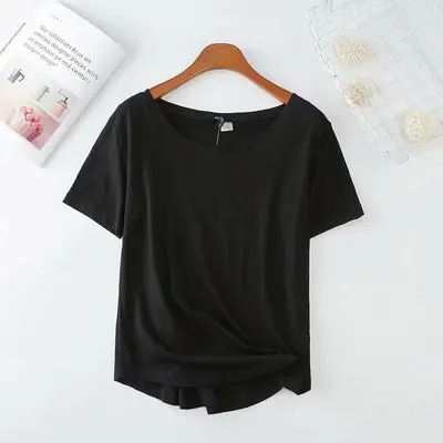 

new fashion loose T-shirt plant bottoming shirt Appliques O-Neck Regular Regular O-Neck 2021