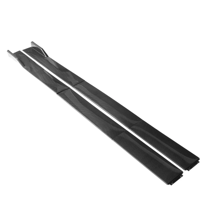 1 Pair 1.8M Black/Carbon Fiber Look Side Skirts Extension Rocker Panels Lip Splitters Car Styling Modified Kit | Автомобили и