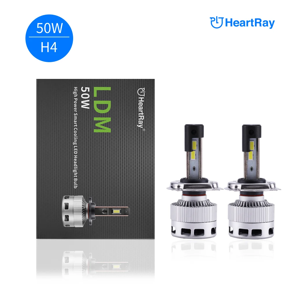 

Heartray Car Accessories 12V 50W H4 Big Power High Bright Automatic Temperature Control LED Headlight Bulb 10000lm