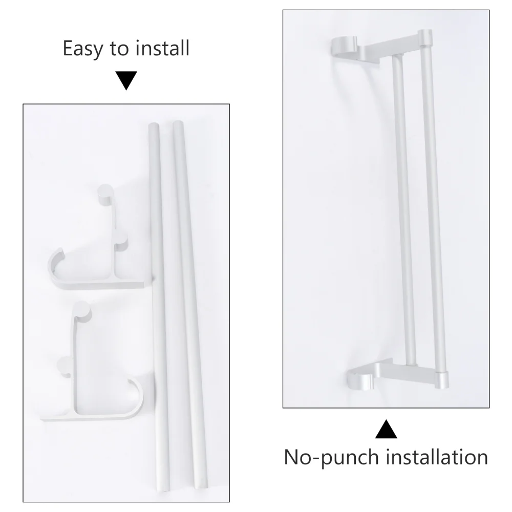 

1Pc Towel Bar Fine Nice Chic Bathroom Supplies Double Bar Storage Rack