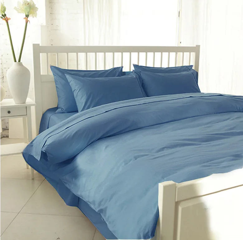 Blue Египетский хлопок 1000 TC queen King super King size белый светильник бежевый серебристый светло-голубой один плоский лист 1 шт. по индивидуальному заказу - Цвет: Blue