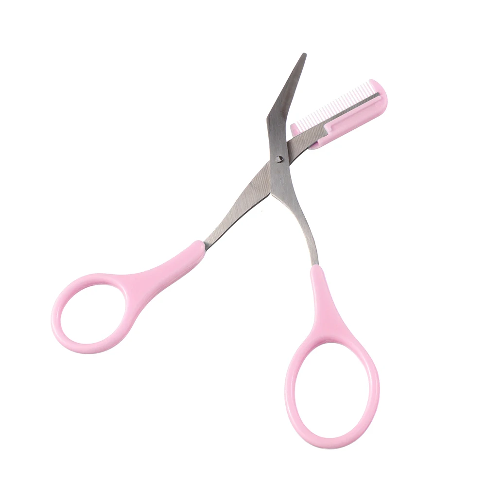 

1Pc Stainless Steel Eyebrow Trimmer Scissors Comb Eyelash Hair Scissors Clips Shaping Eyebrow Razor Grooming Wenkbrauw Trimmer