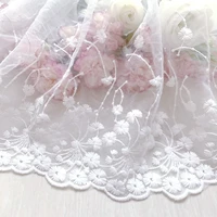 2020high quality french lace fabric white floral embroidery sewing accessories and supplies for bridal wedding garments diy 3y