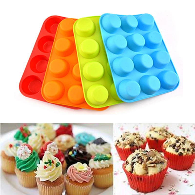 Силиконовая посуда для выпечки кексов 12 чашек|Принадлежности выпечки| |
