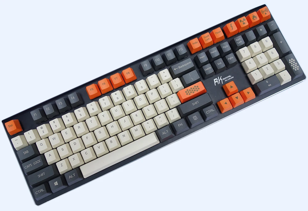 Толстые колпачки для ключей PBT от OEM 112 клавиш в стиле ретро оранжевые лазерные