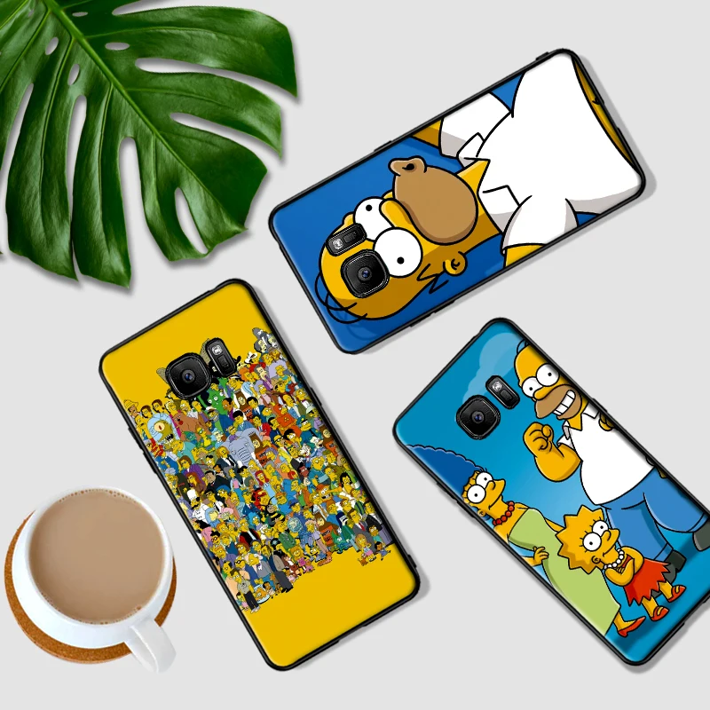 Для samsung S6 S7 Edge чехол для телефона забавные Симпсоны S8 S9 S10 PLUS мягкий TPU NOTE M10 20 30