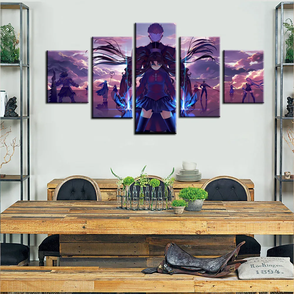 Домашний Декоративный каркас холст с HD-печатью 5 шт. Fate Stay Night Archer Rin Tohsaka настенные