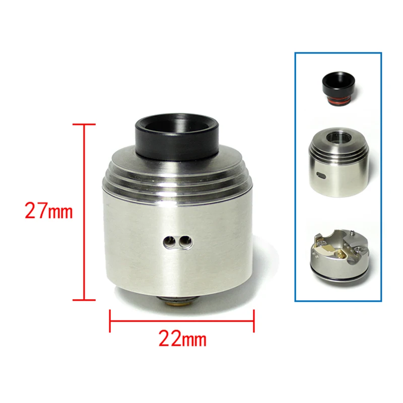 Hussar rda стиль 2 0 22 мм с нижней фидерной шпилькой 316 SS RDA электронные сигареты