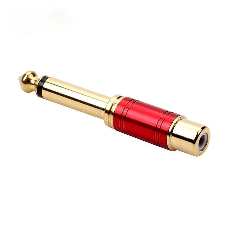 

6.5 Turn Lotus Female Head RCA Female Turn 6.35 Mixer Microphone Amplifier Audio Adapter Color Pure Copper Gold-plated