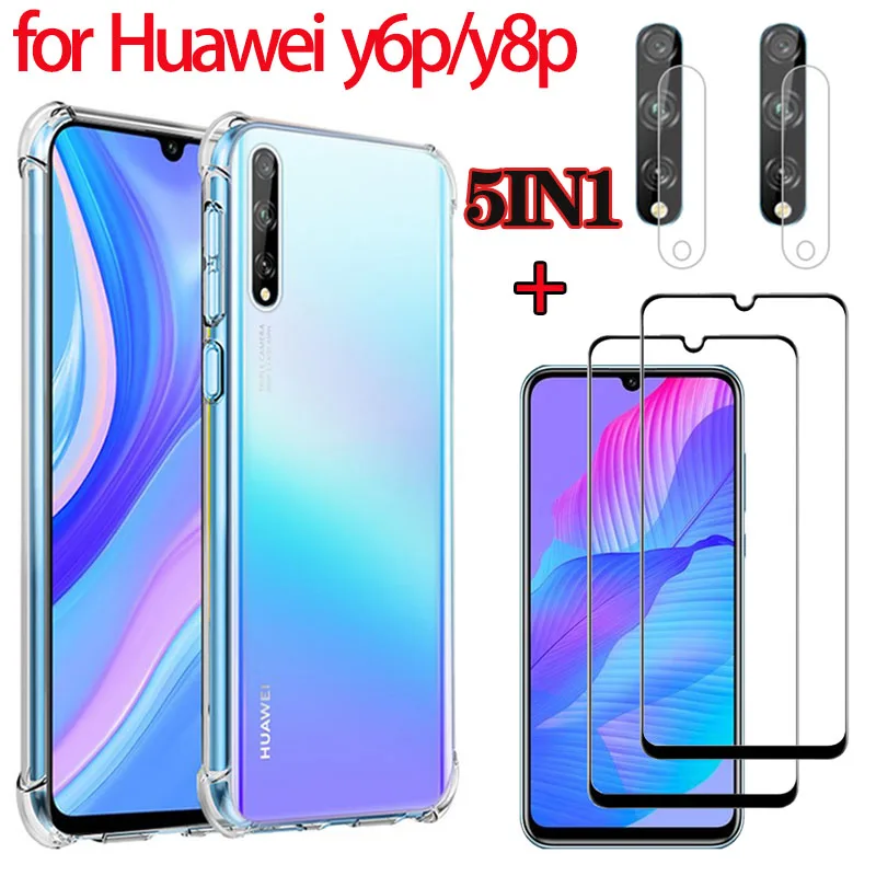

5-in-1 телефон, shockproof case for huawei y6p screen protector Airbag case for HUAWEI y7p y8p cover for huawei y8p смартфон y6p