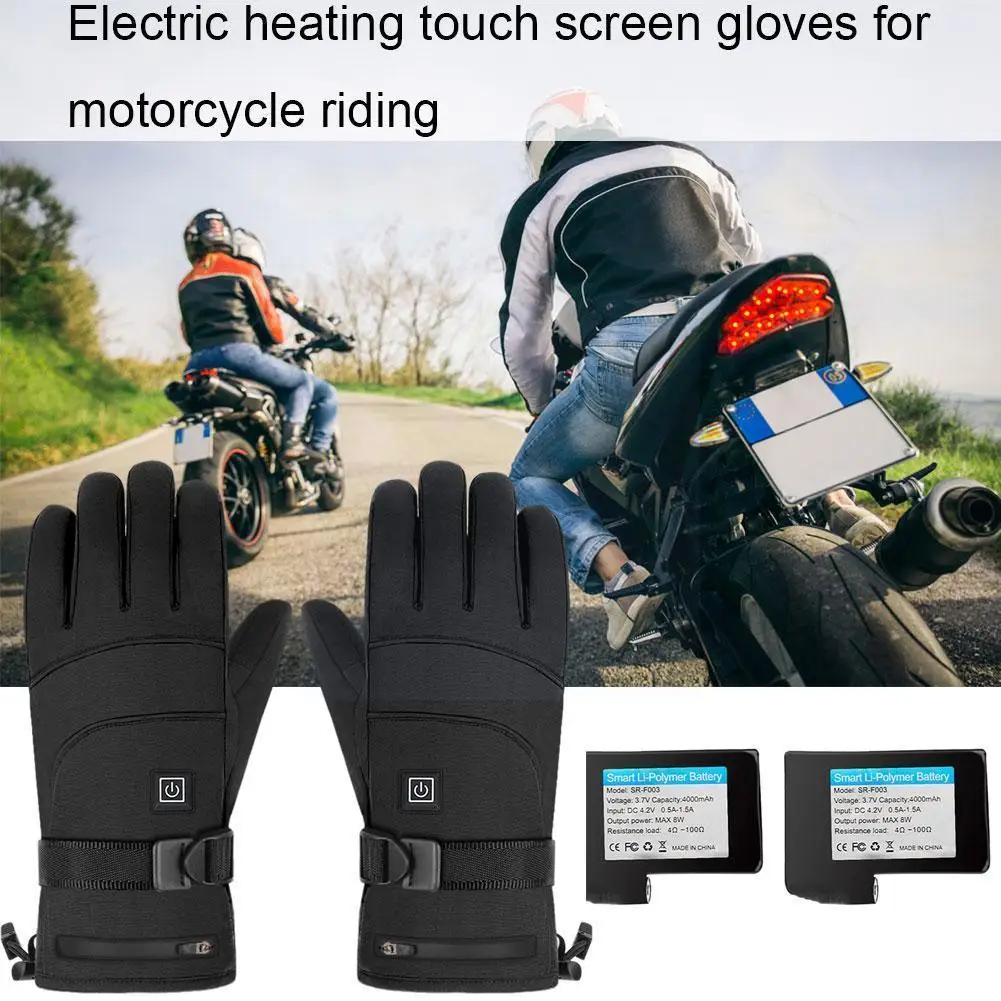 

Motorcycle riding electric heating warm gloves heating cold windproof winter waterproof battery screen gloves and N5W0
