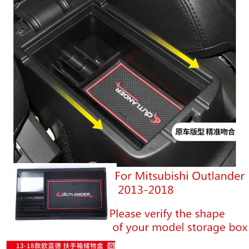Outlander 2013-2018 Авто-Стайлинг автомобиля подлокотник ящик для хранения с крышкой украшение для Mitsubishi Outlander 2013 - Цвет: Outlander 2013-2018