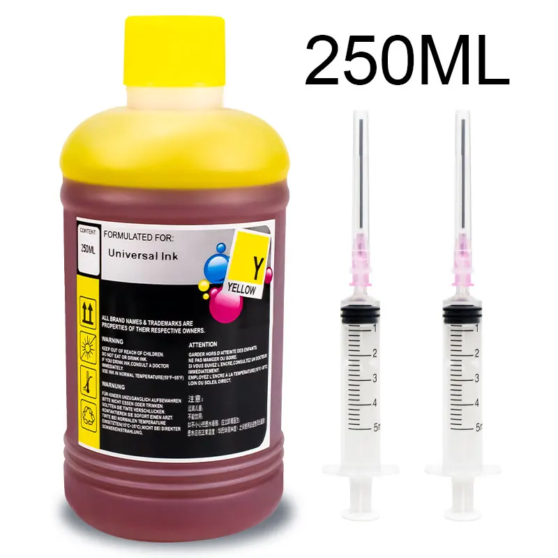 Черные универсальные чернила для принтера HP 250 301 302 304 21 305 Epson L100 L200 L392 Canon PG545 350 |