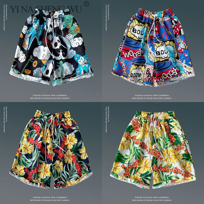 

Summer Mens Siwmwear Japanese Style Beach Board Kimono Shorts For Man Swim Trunks Swimming Shorts Beachwear Loose Trunks Sports
