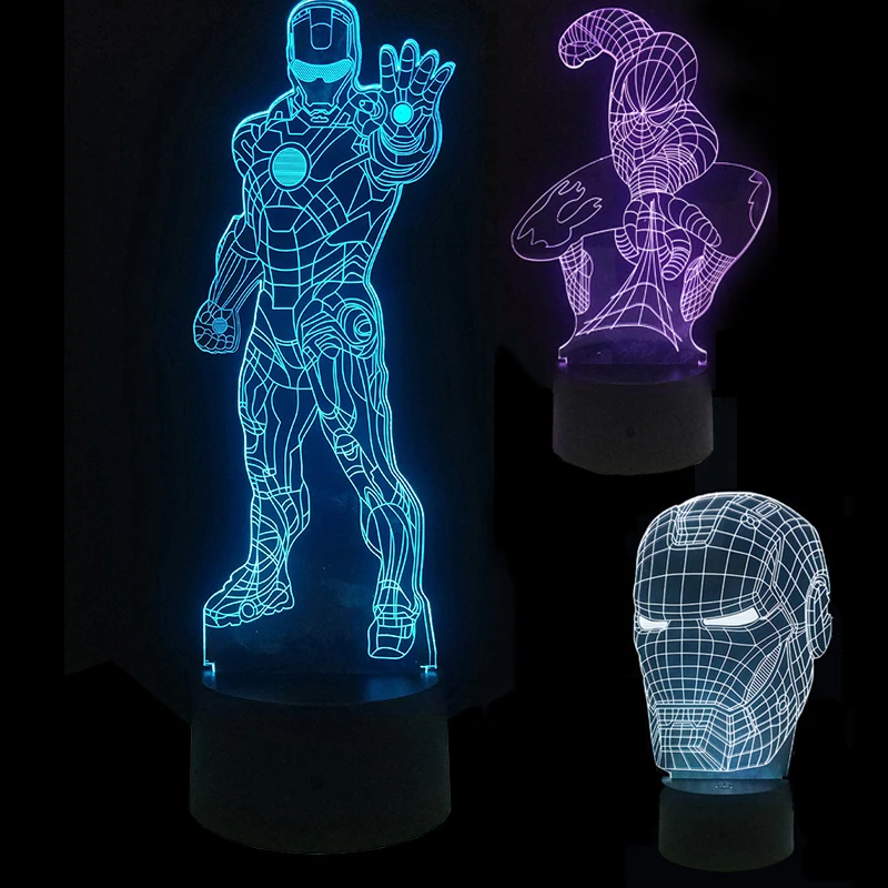 Светодиодная 3d лампа с изображением героев из фильма Звездные войны настольная