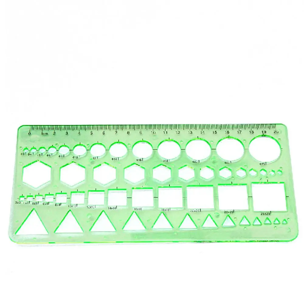 

Green Plastic Drawing Template Student Painting Measuring Tool School Office Supplies Geometric Template Ruler Stationery