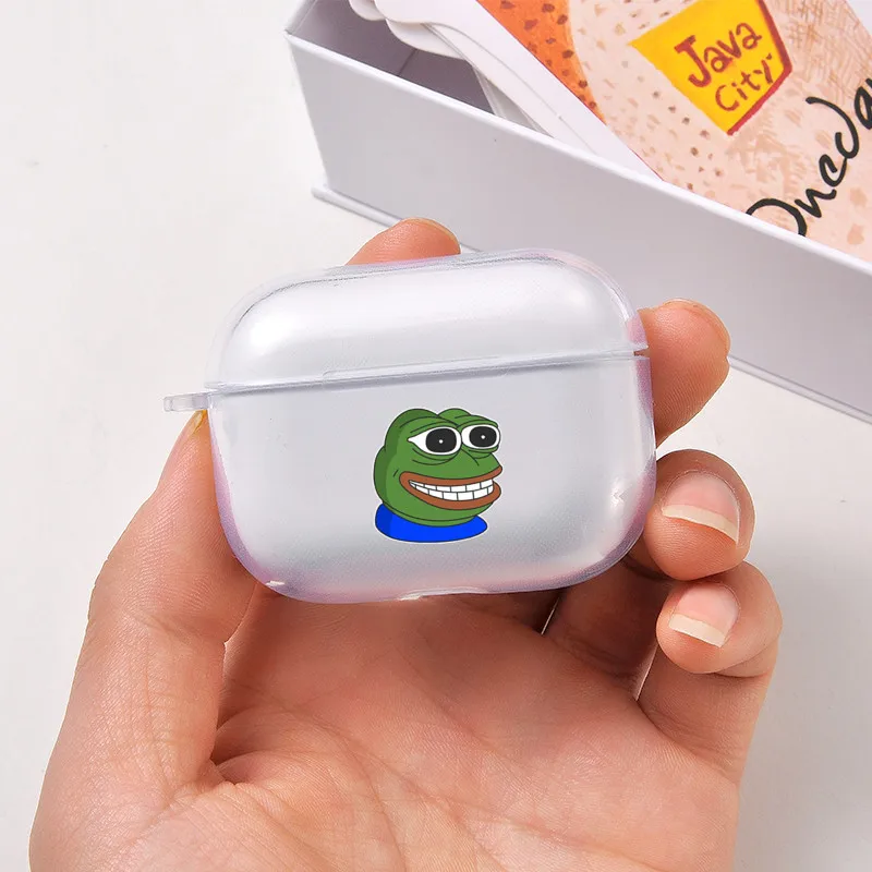 Милый чехол для наушников Sad frog мягкий силиконовый Airpods Pro Air Pods 1 2 беспроводной