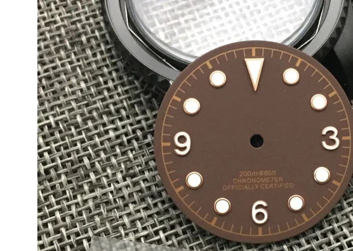 

Green Luminous 31mm Brown Watch Dial for NH35A NH36 Movement
