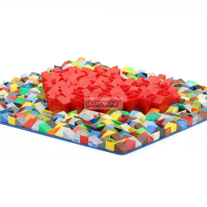 MARUMINE кубики MOC набор 641 шт. с Строительная пластина для строительных блоков Presentoir