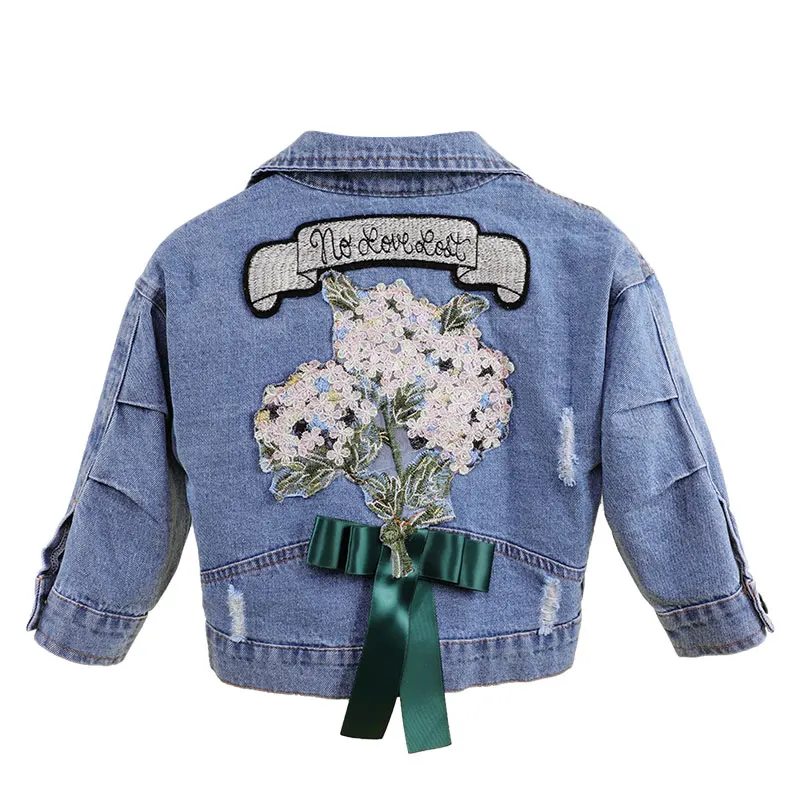 Детская джинсовая куртка для девочек демисезонная модная детская верхняя одежда