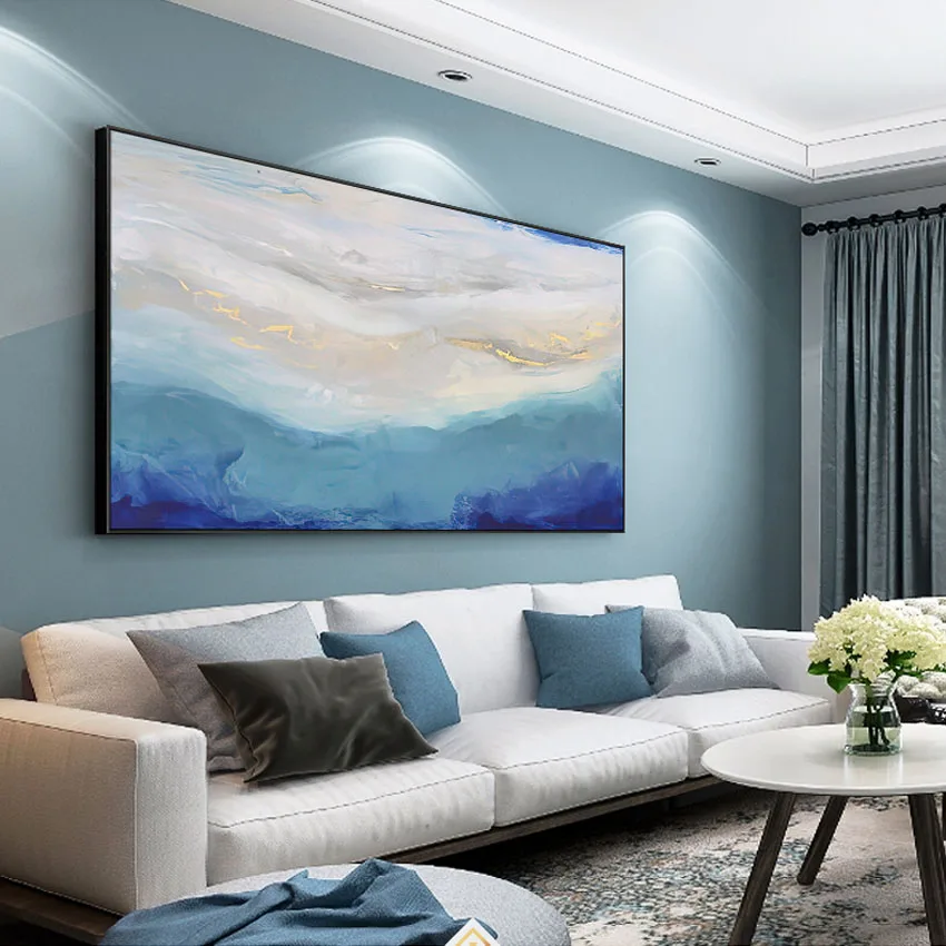 

Холст ручной работы, картина маслом, абстрактный пейзаж, картина, нетоксичный акриловый пигмент для художественного украшения гостиной, отеля