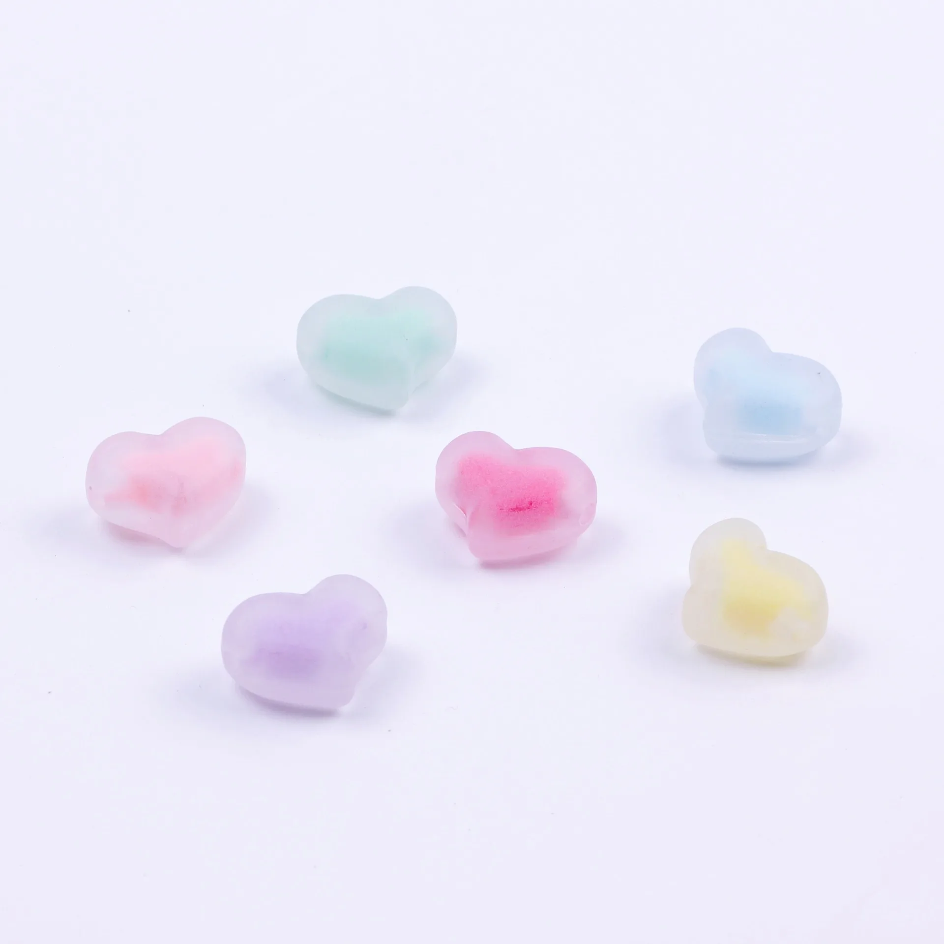 

XUQIAN Top Seller Inner Color Frosted Peach Heart Acrylic Beads with 20mm for DIY Jewelry Necklace Making B0255