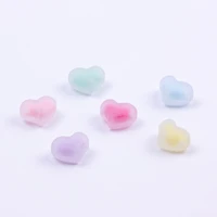 xuqian top seller inner color frosted peach heart acrylic beads with 20mm for diy jewelry necklace making b0255