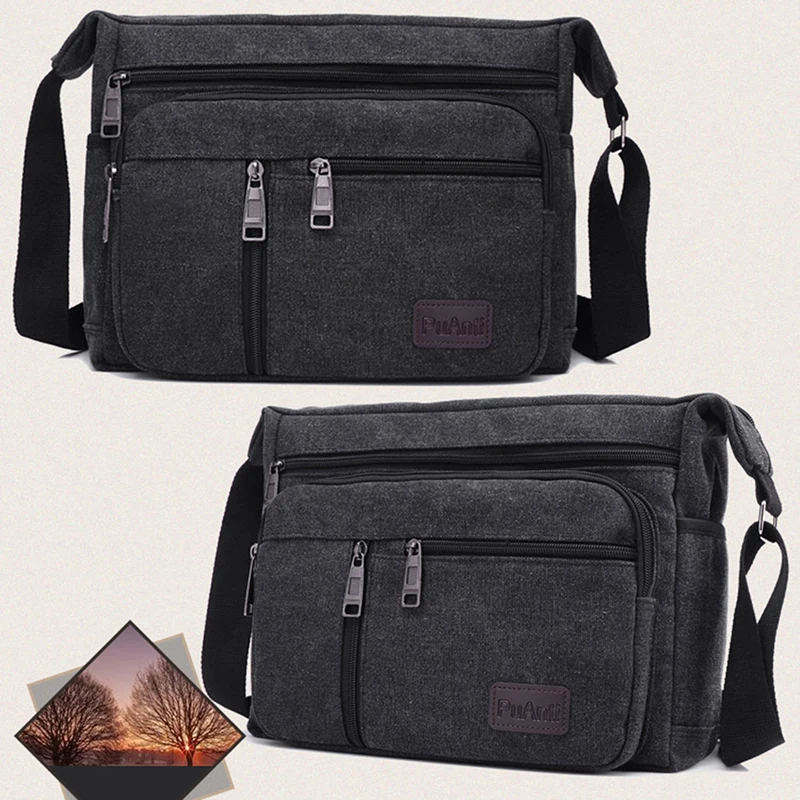 

Outdoor Leisure Retro Business Bag High Capacity Canvas Bag Simple Version Shoulder bag Diagonal Package bag For Men Men's Big