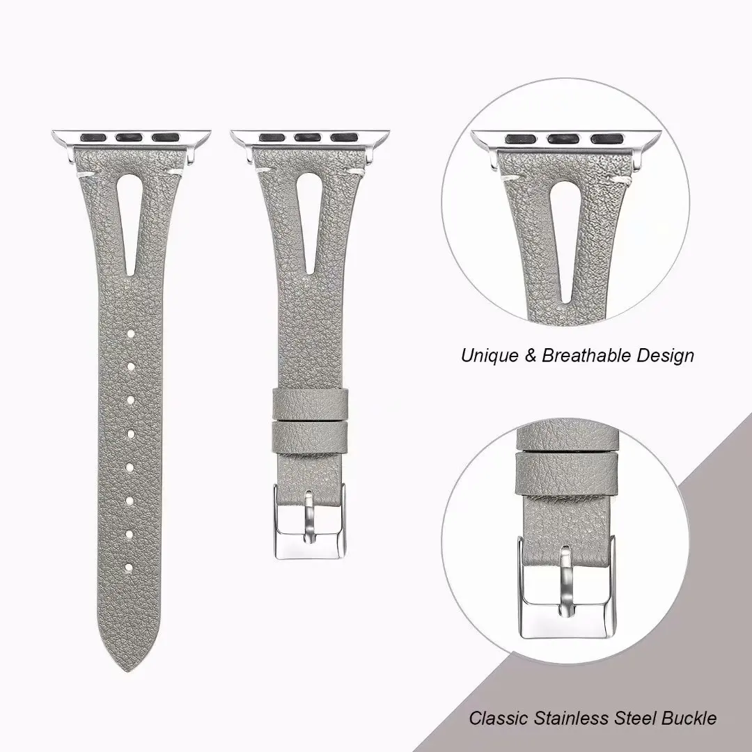Ремешок кожаный для Apple Watch Band 44 мм 40 браслет iWatch 4 3 2 1 38 42 мм|Ремешки часов| |