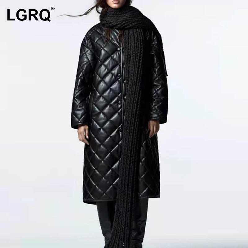 

[LGRQ] толстое теплое пальто с хлопковой подкладкой, женские свободные парки с длинным рукавом в западном стиле, новинка сезона осень-зима 2021, ...