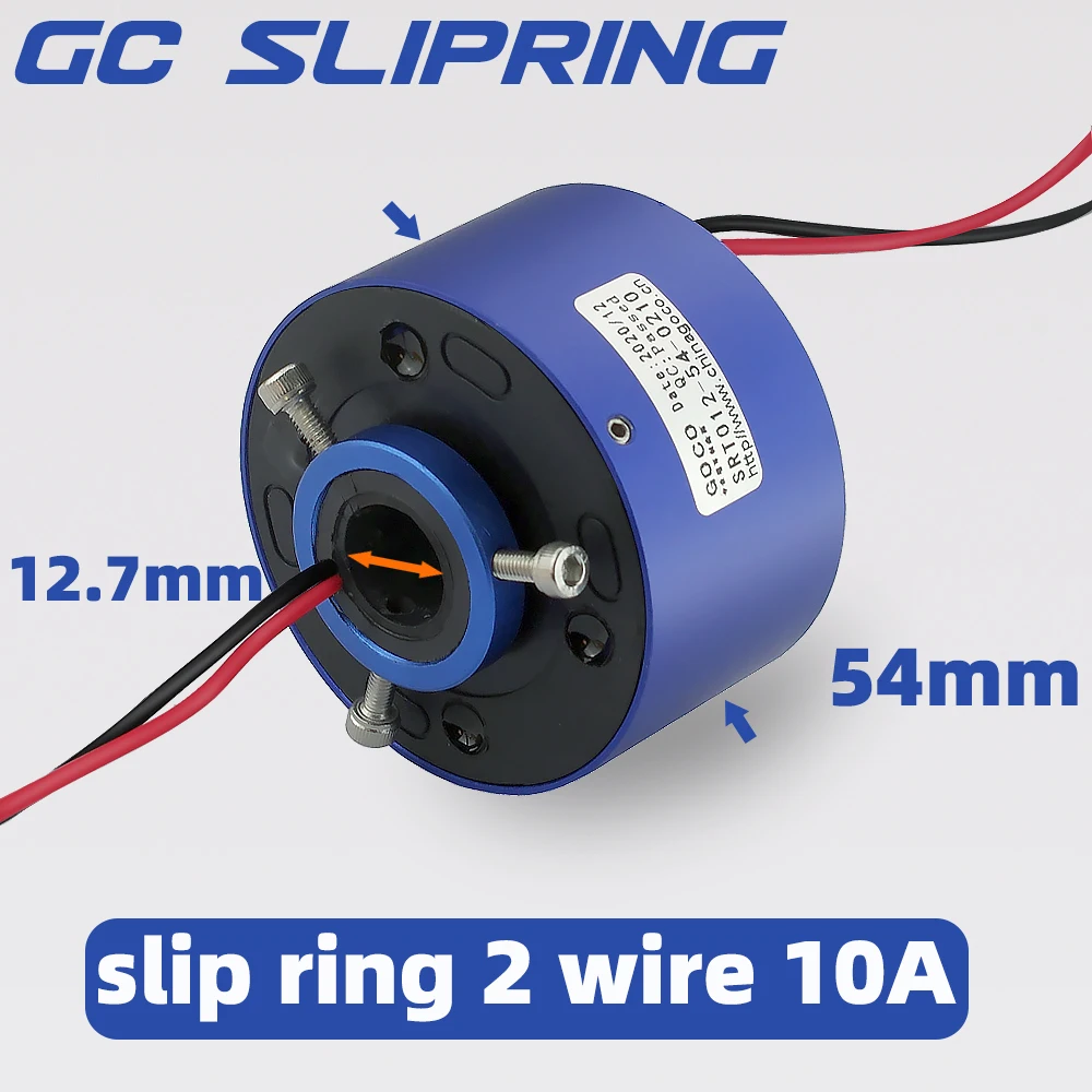 

slipring conductive slip ring through hole 12.7mm2 wire 10A slip ring brush collector ring