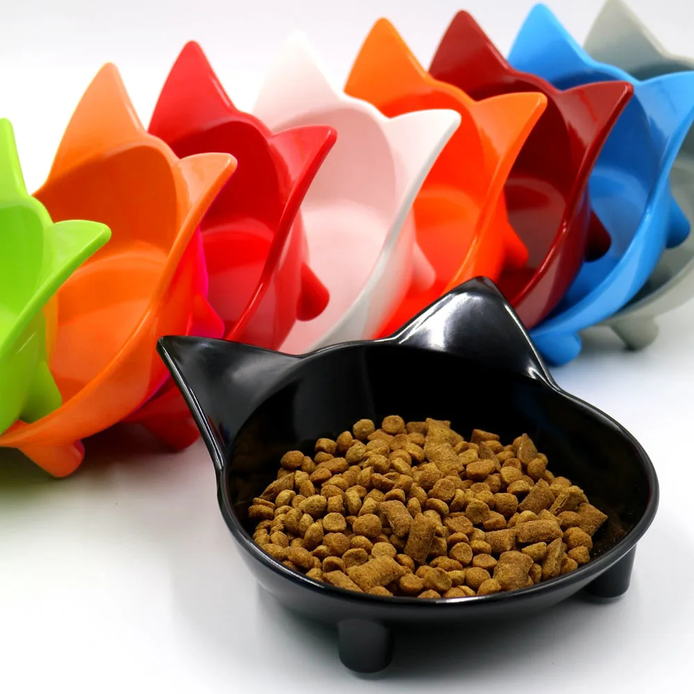 Кормушка для домашних животных миска кошек мелкая еды в форме Нескользящая