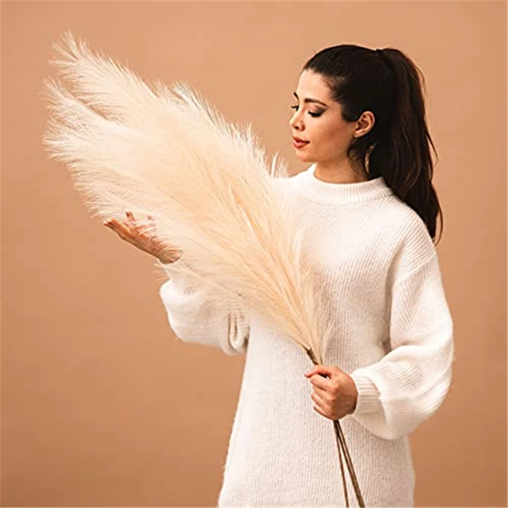 

1PCs Small Pampas Grass Artificial Bulrush Flowers Fake Plants Wedding Flower Bouquet Decoration for Home Party Decor Ornaments