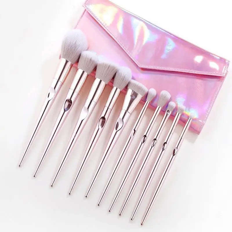 

Набор кистей для макияжа, набор из 10 кисточек для пудры и мягкого шерстяного волокна, инструменты для макияжа и ручки для начинающих