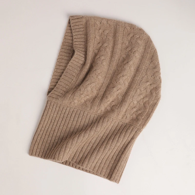 100%cashmere twisted knit women new fashion hooded ring scarfs hats beanies for unisex winter 32*47cm wholesale retail
