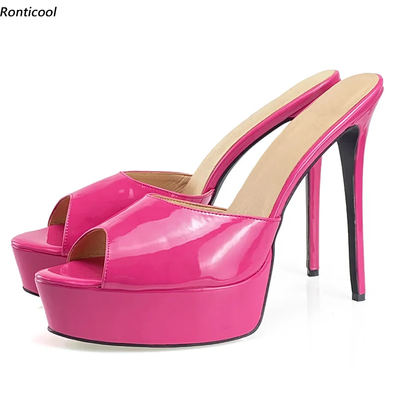 

Женские босоножки с открытым носком, из лакированной кожи, размеры 5-20