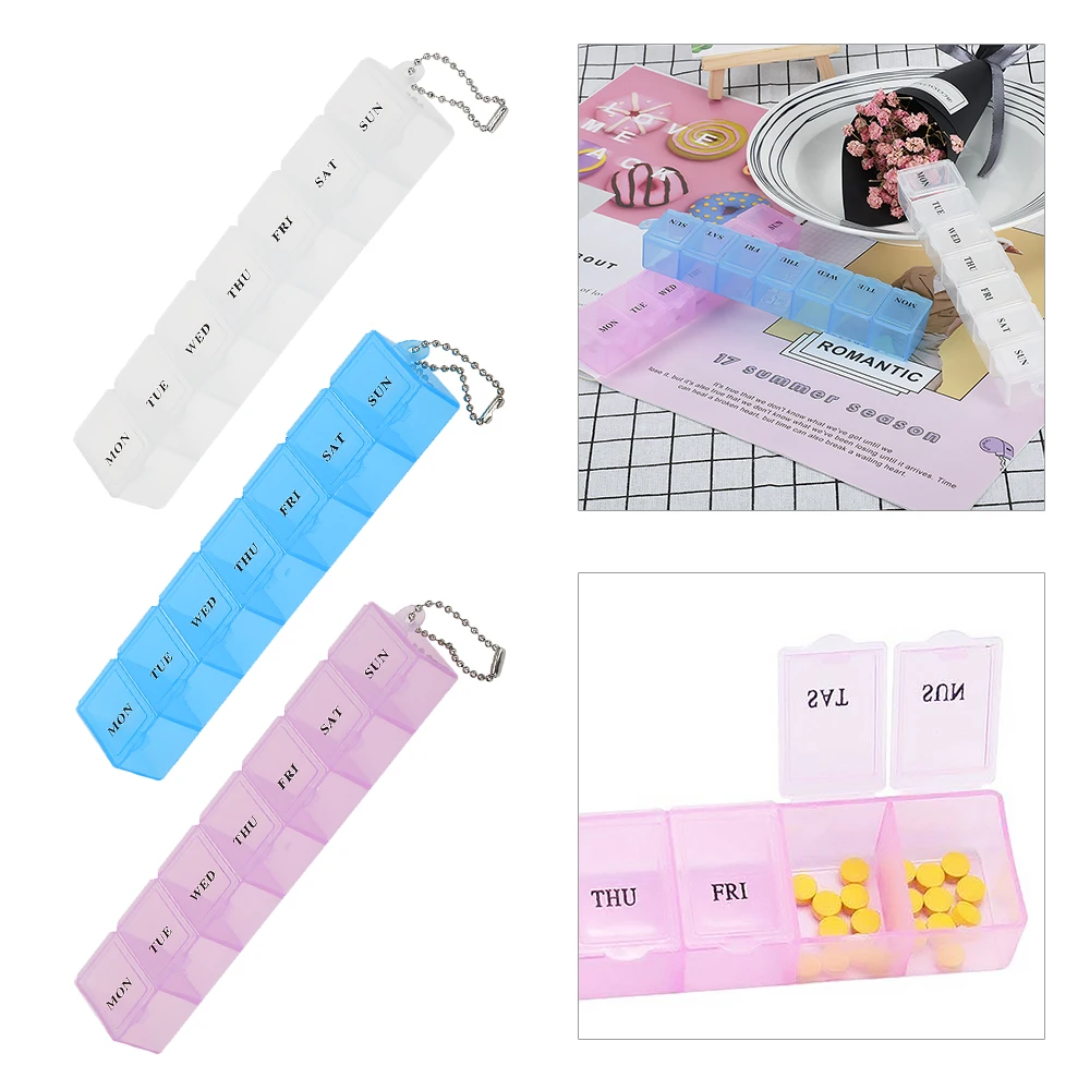 7 дней в неделю прозрачной крышкой таблетки коробка держатель Органайзер