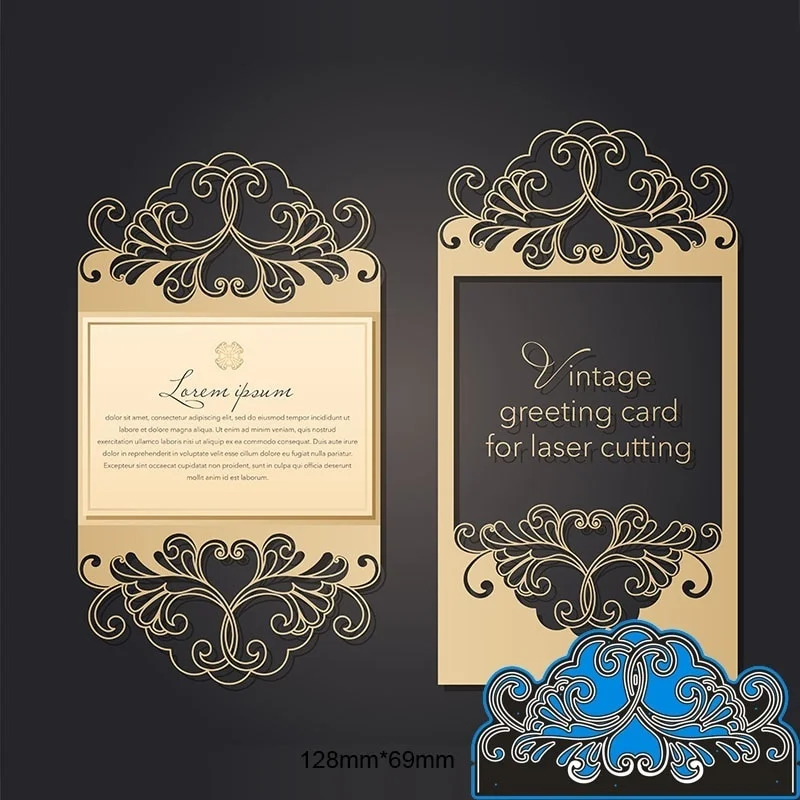

Crazyclown DIY 128*69mm Lace Greeting Card Metal Cutting Dies for Card DIY Scrapbooking Stencil Paper Craft Album Template Dies