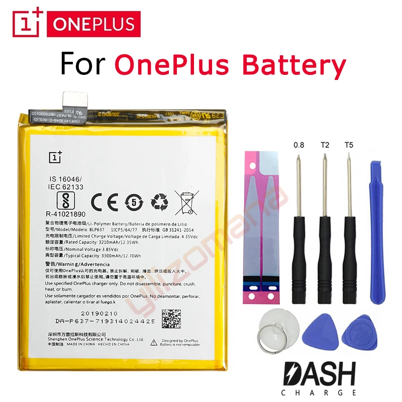 Один плюс оригинальная замена Батарея для OnePlus 3 3t 5/5 T 2 1 BLP571 BLP597 BLP613 BLP633 BLP637 за 1+ 6, 6 T, 7 Pro батареи