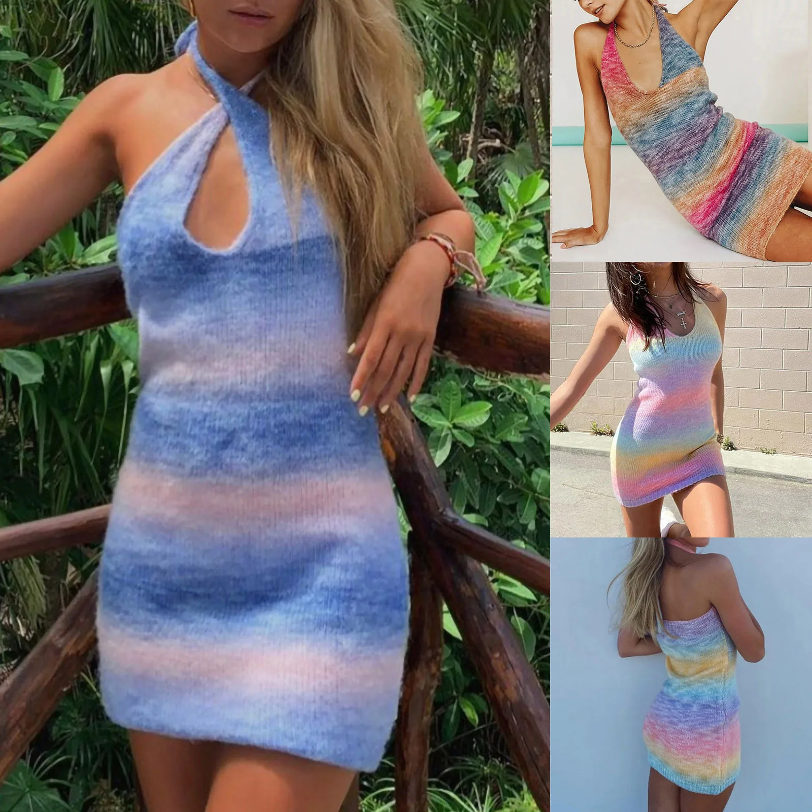 Новое летнее платье из коллекции женские модные разноцветные v-образный вырез с