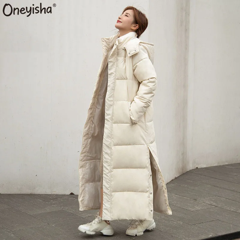 

Thick Down Jacket Women's Long Overcoat Parka 2021 Winter Loose Hooded White Duck Down Coat Female Korean Loose Warm Jackets