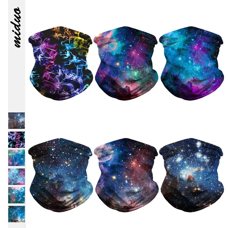 

O Starry Sky Digital Printing Dustproof Sunscreen Face Scarf Outdoor Insect Mask Multipurpose Magic Headband