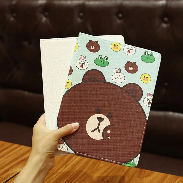 Чехол из искусственной кожи в мультяшном стиле для iPad 9 7 2017 2018 mini12345 жесткий чехол