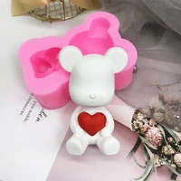 lovely bear epoxy resin silicone mold for diy handmade ornaments plaster candle jewelry kids toys key chain fondant mould