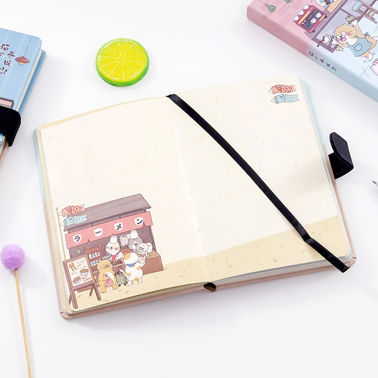 Kawaii записная книжка с магнитной пряжкой милым котом дневник пулями кавайные