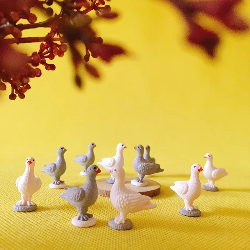 10 шт. голубь Попугай/маленькая птичка/миниатюры для кукольного